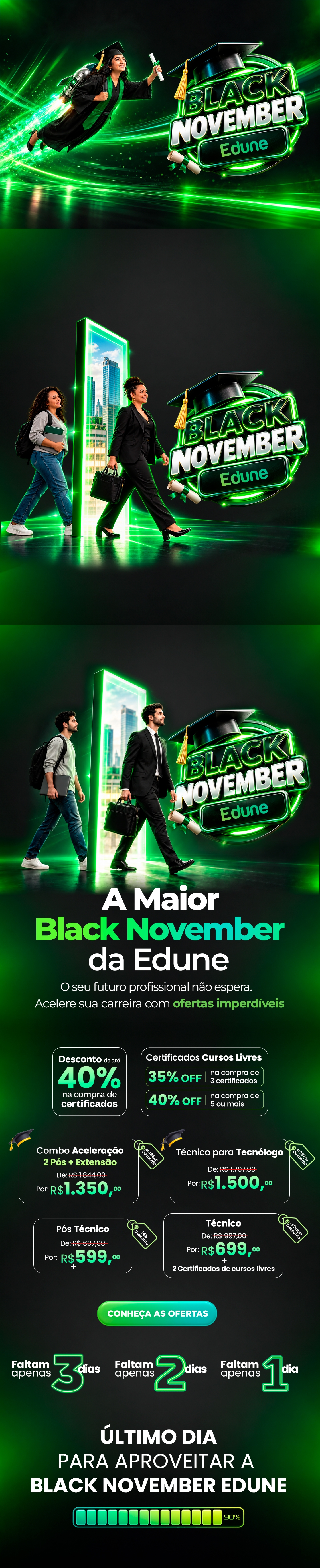 Formanda com diploma em uma cena de aceleração profissional da Black November Edune